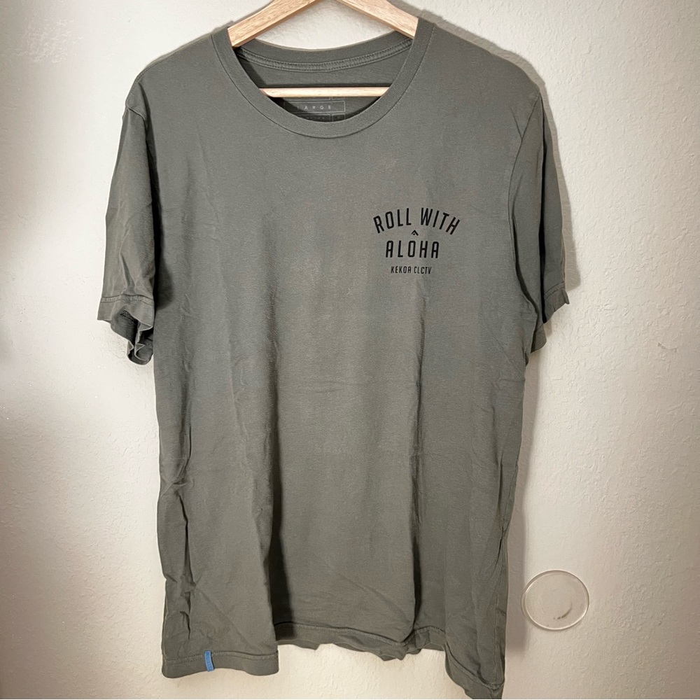 Kekoa Collective Olive T-Shirt Roll With Aloha Size Large